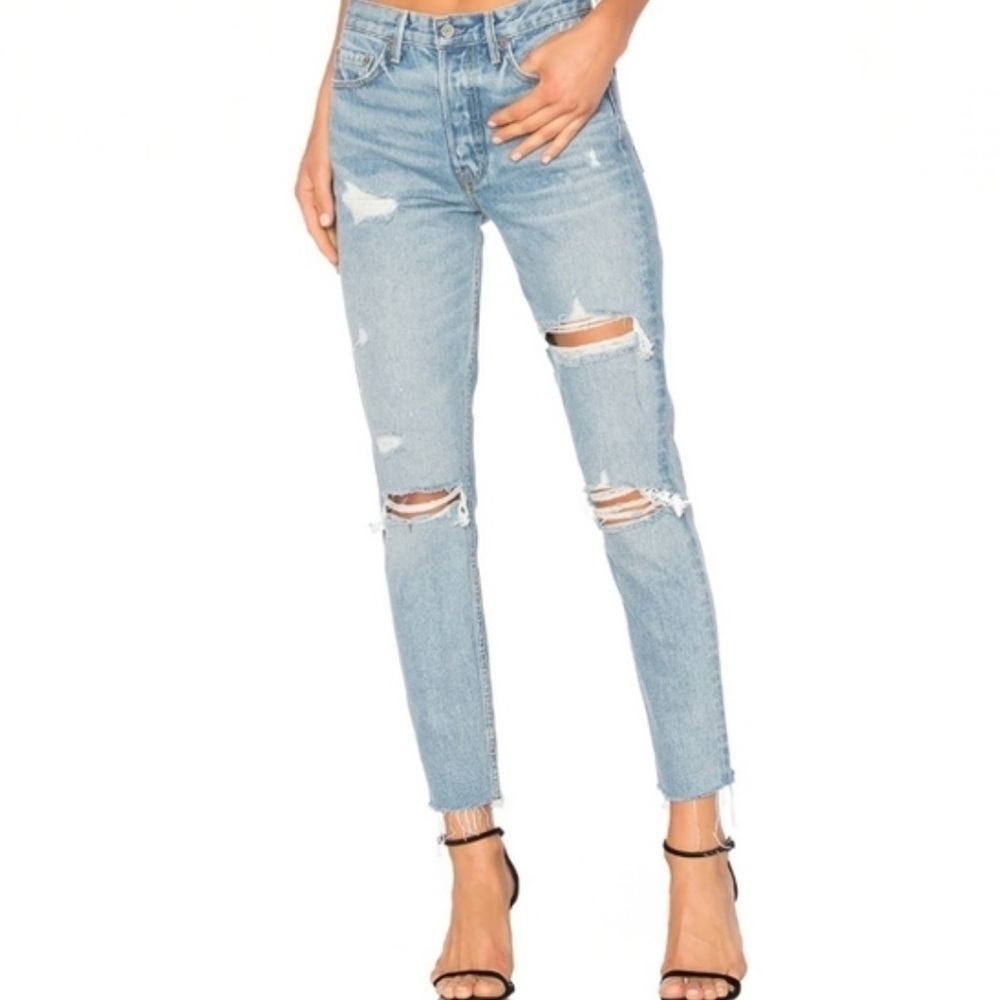 GRLFRND Light Blue Ripped Skinny Jeans